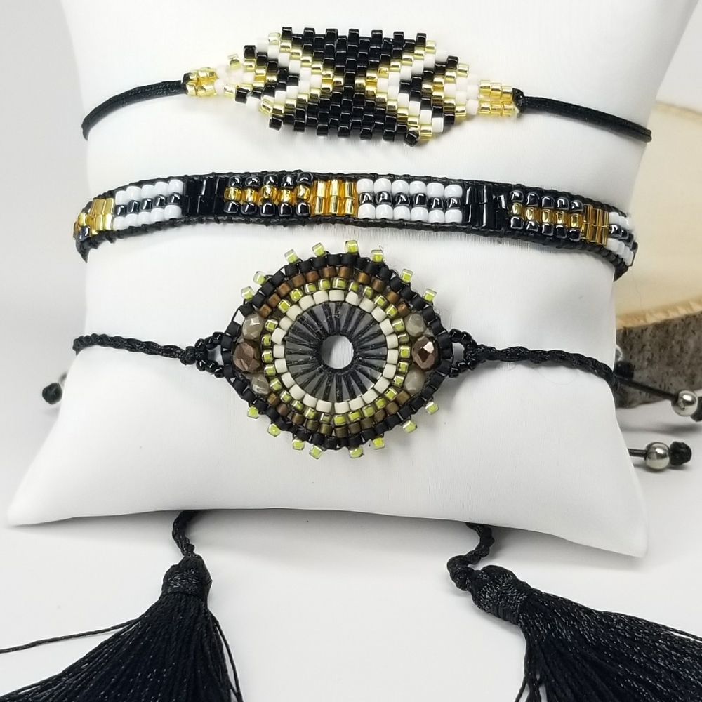 NEW Miyuki Beads 3 Pcs Set Evil Eye Bracelet NEW